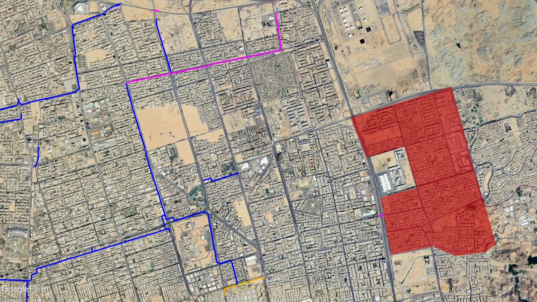إنشاء ربطات خطوط النقل الرئيسية للمياه من P1 وGRC1 (الجزء الأول)