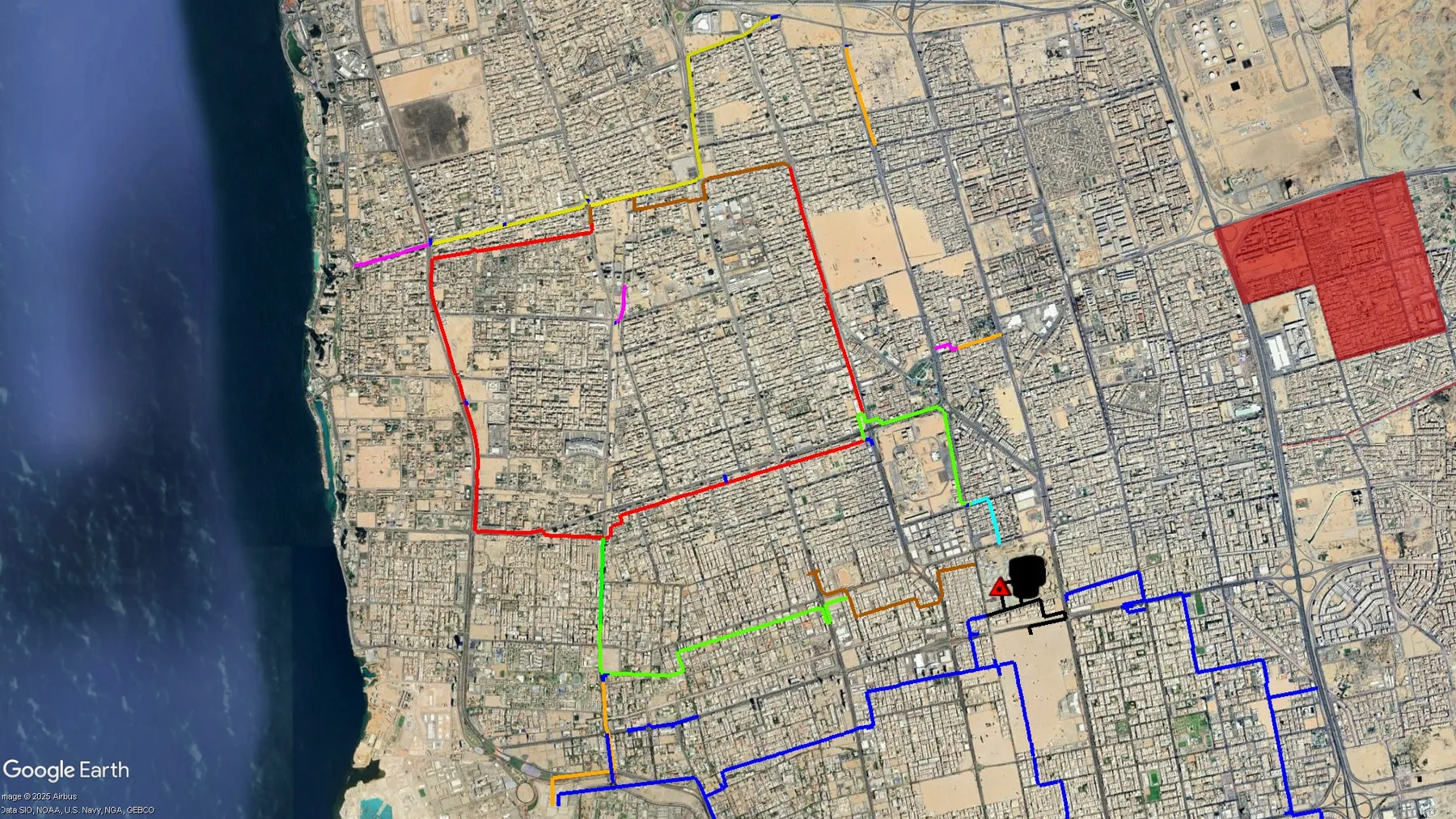 إنشاء خطوط مياه بأقطار 400 مم فأكثر داخل أحياء متفرقة جنوب وجنوب شرق مجمع الفيصلية