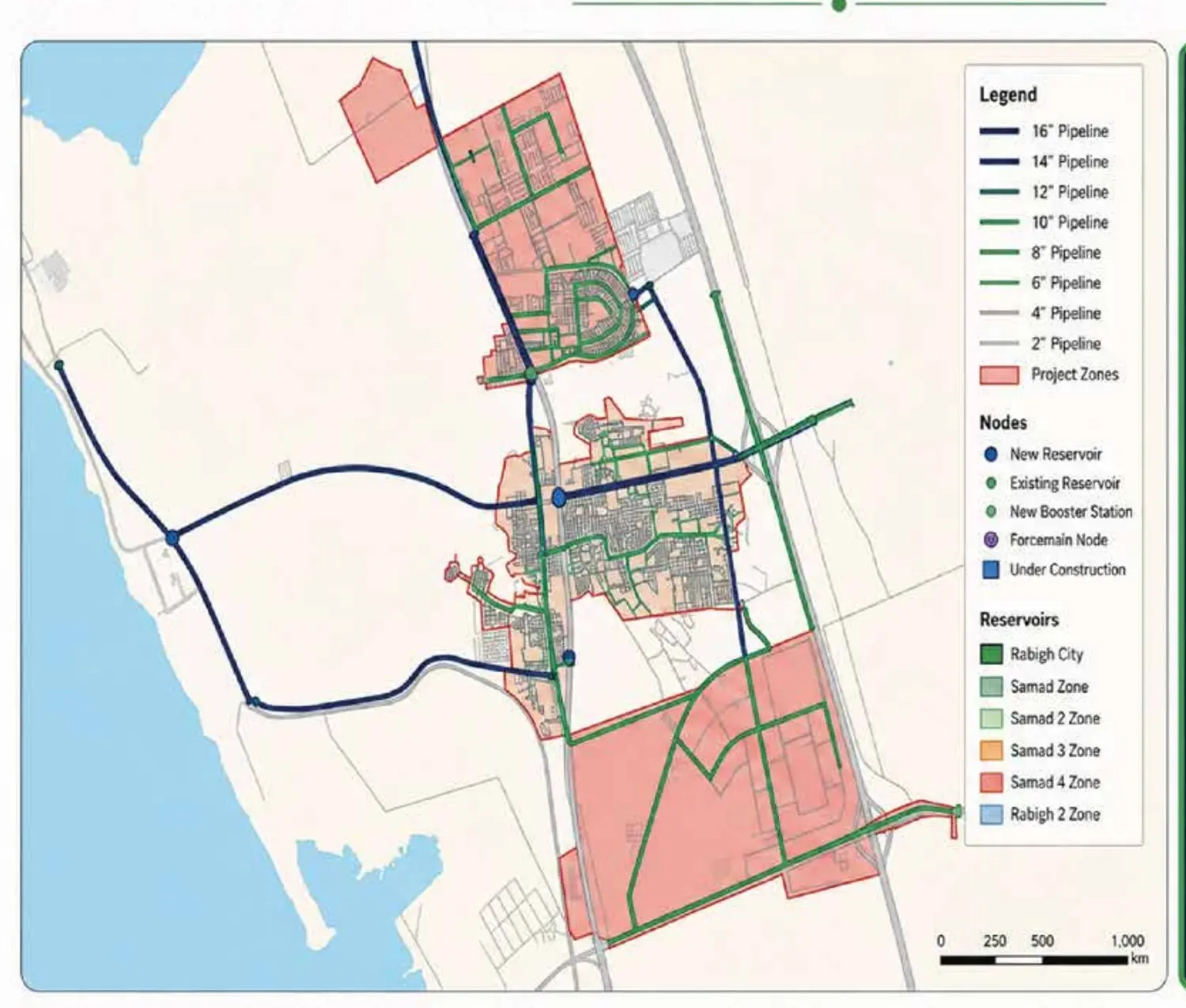 Rabigh water distribution expansion map